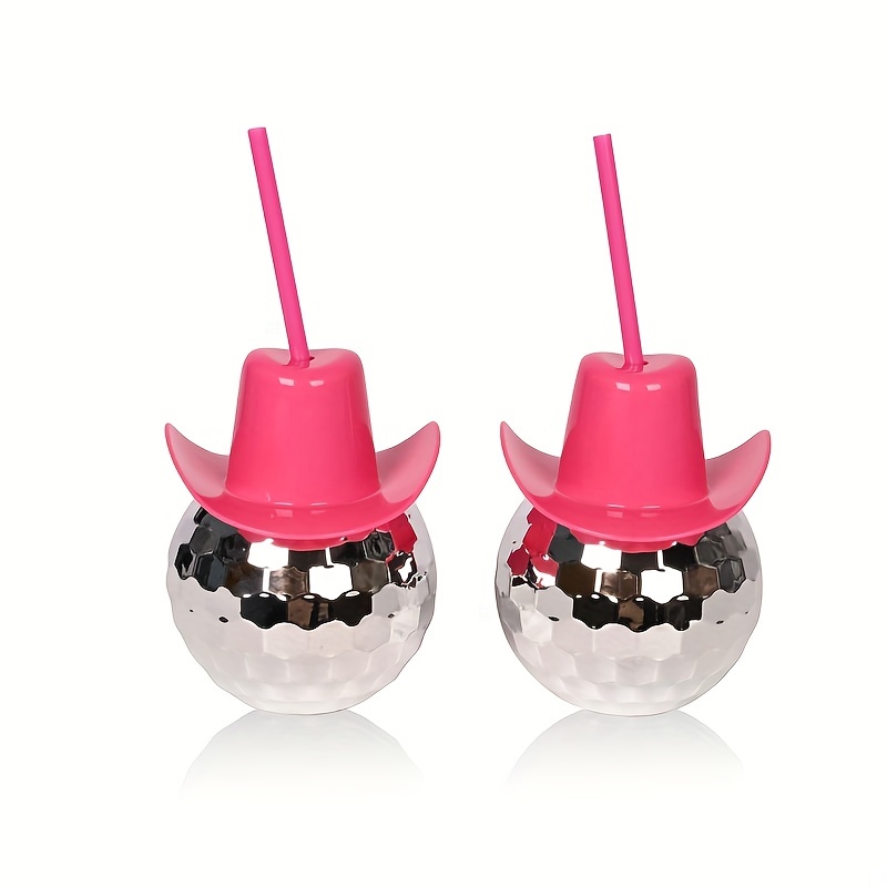 Cowboy Hat Straw - Gobelet Disco Ball Cowboy Hat avec
