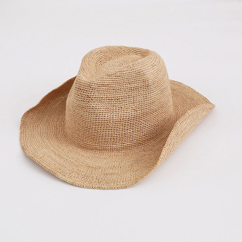 Cowboy Hat Straw - Chapeau de paille en raphia naturel