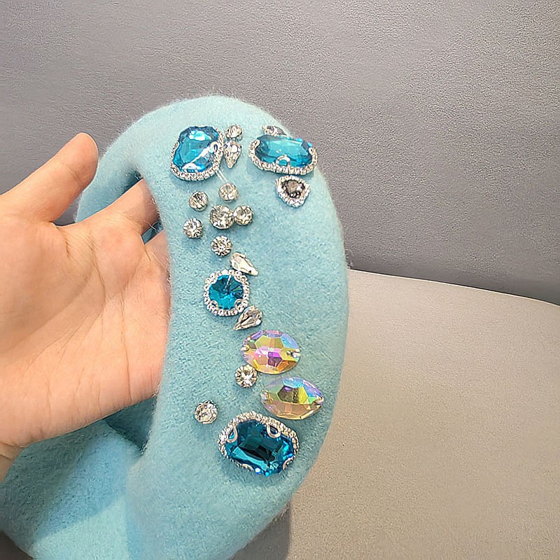 Beret French Wool - Superbe béret en laine strass pour