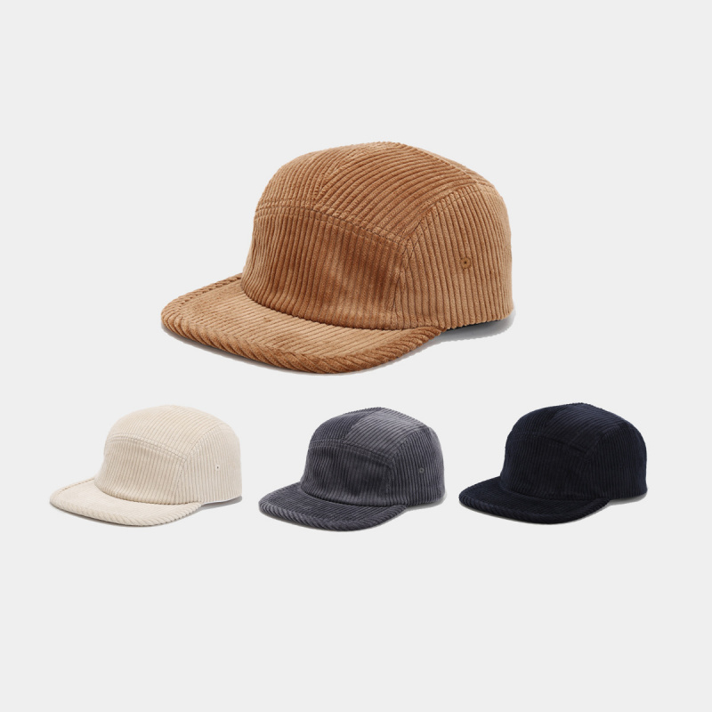 Corduroy Cap 5 Panel - Casquette de baseball rétro décontractée en