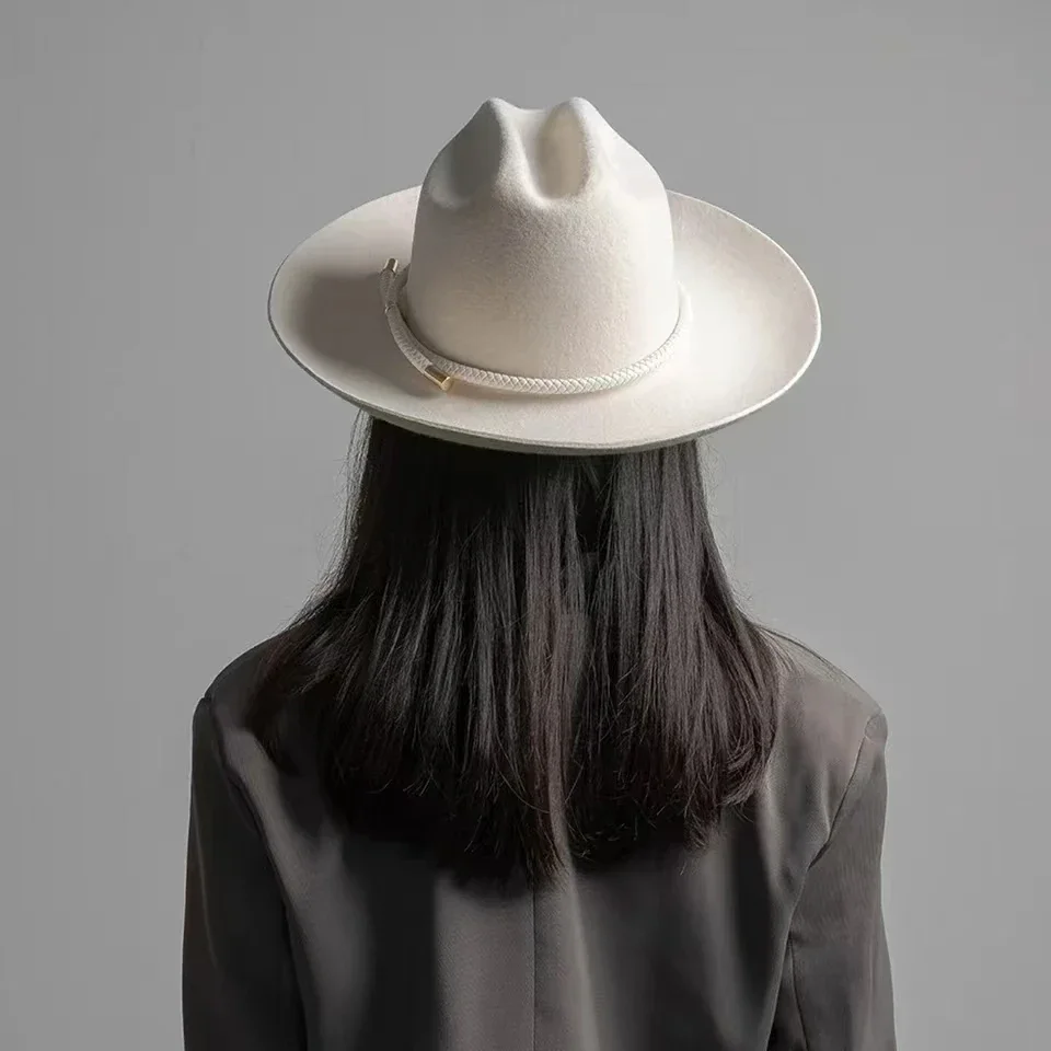 Fedora Hat Wool - 2025 nouveau rétro ins chic hiver