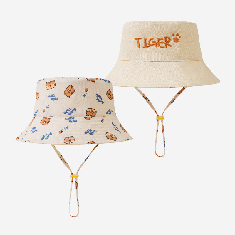 Bucket Hat Cotton - Chapeau Bob Bébé Brodé Lettres, Imprimé