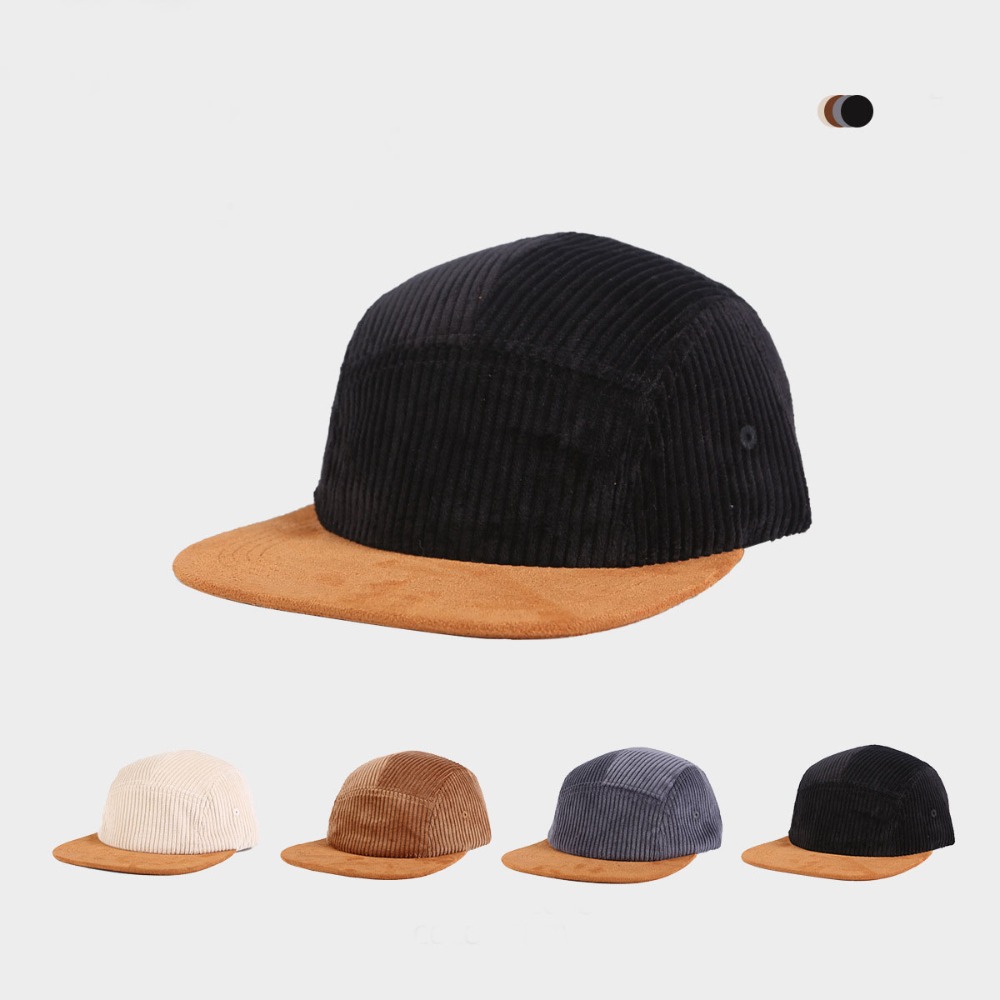 Corduroy Cap 5 Panel - Casquette de baseball rétro polyvalente à