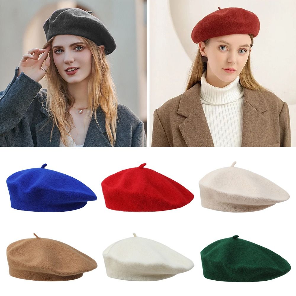 Beret French Wool - Bérets en laine chauds pour l'hiver,