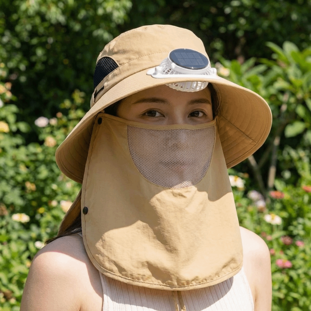 Sun Hat Wide Brim - Chapeau ventilateur solaire portable rechargeable avec