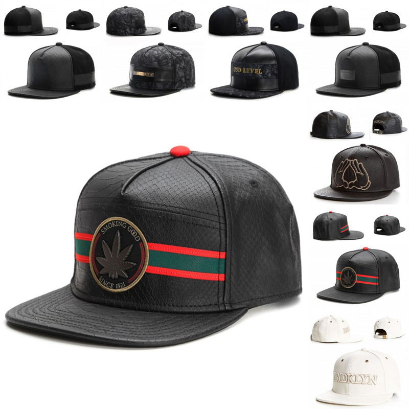 Baseball Cap Structured - Casquette en cuir de marque Fashio