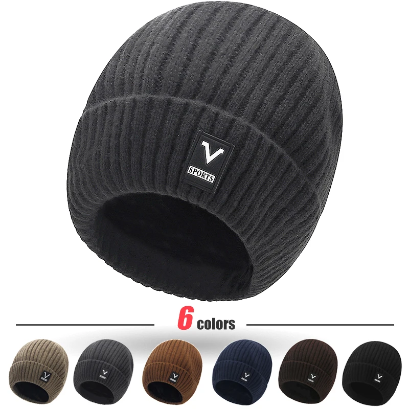 Beanie Cuffed Knit - Bonnet hommes Slouchy tricot crâne casquette