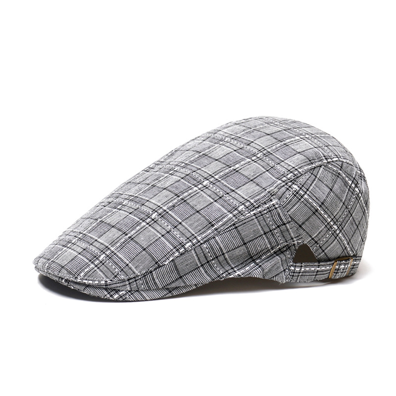 Newsboy Cap Ivy - Casquette unisexe en coton à carreaux
