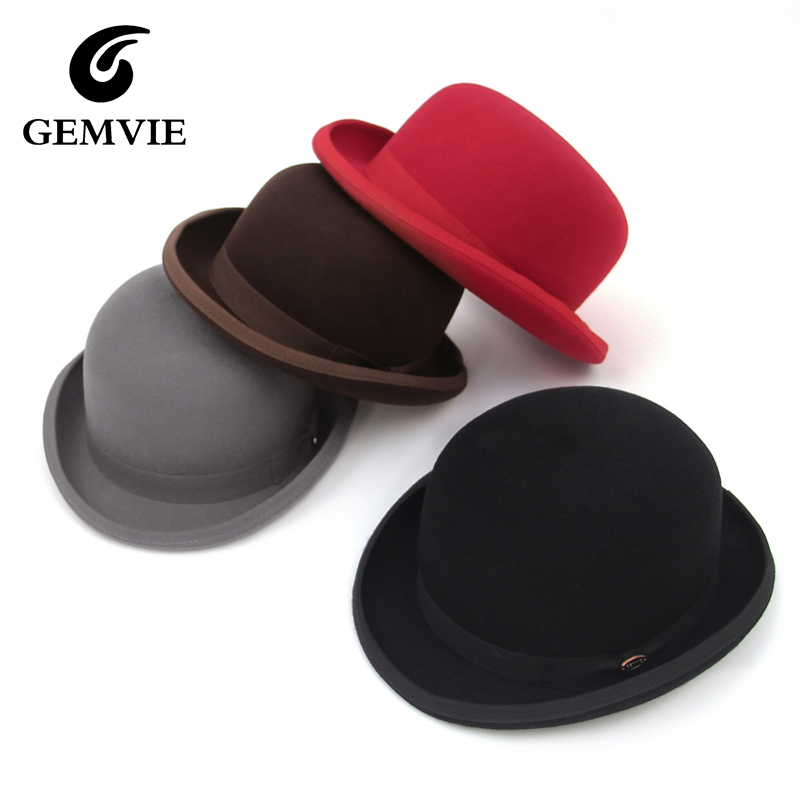 Fedora Hat Wool - GEMVIE 100% laine feutre Derby chapeau