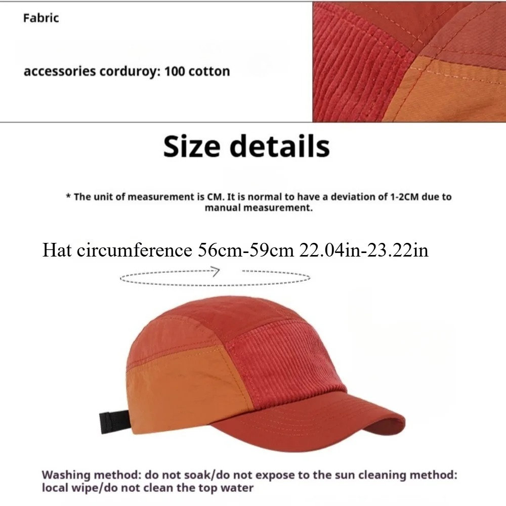 Casquette de baseball 5 pannea - Corduroy Cap 5 Panel avis et prix
