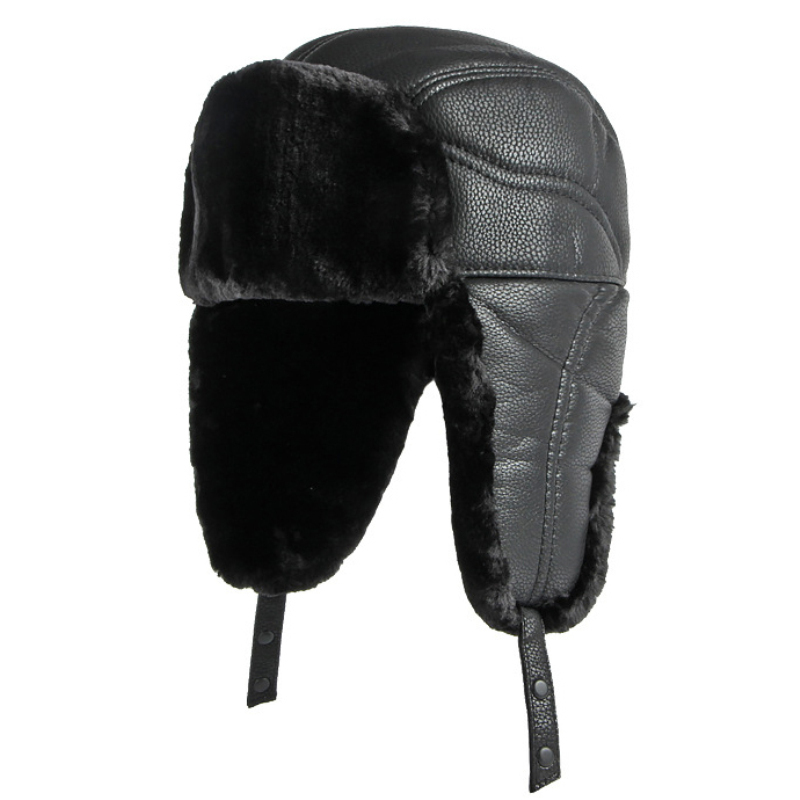 Chapeau d'hiver en cuir PU pou - Winter Trapper Hat avis et prix