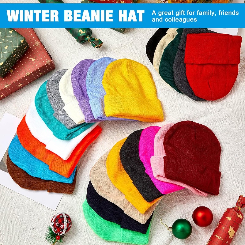 1pc hiver chaud épais bonnet c - Beanie Cuffed Knit avis et prix