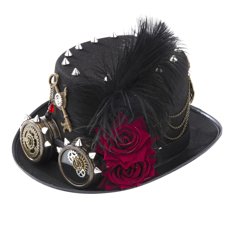 Y166 Chapeau Steampunk Vintage - Fedora Hat Wool avis et prix