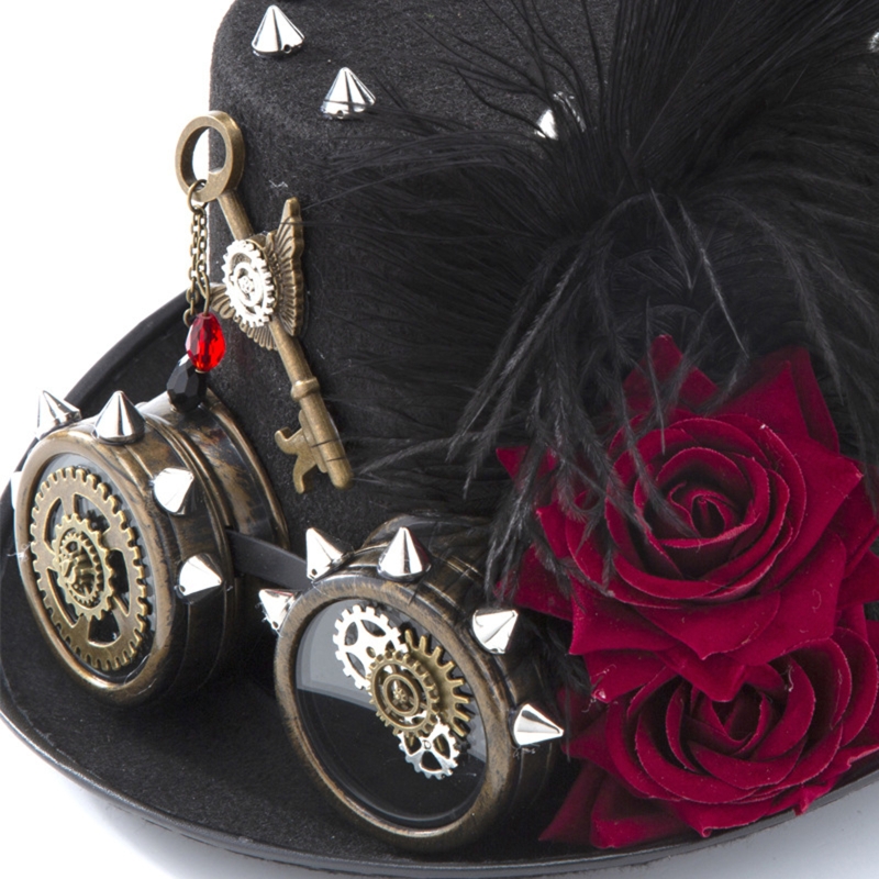 Y166 Chapeau Steampunk Vintage - Fedora Hat Wool avis et prix