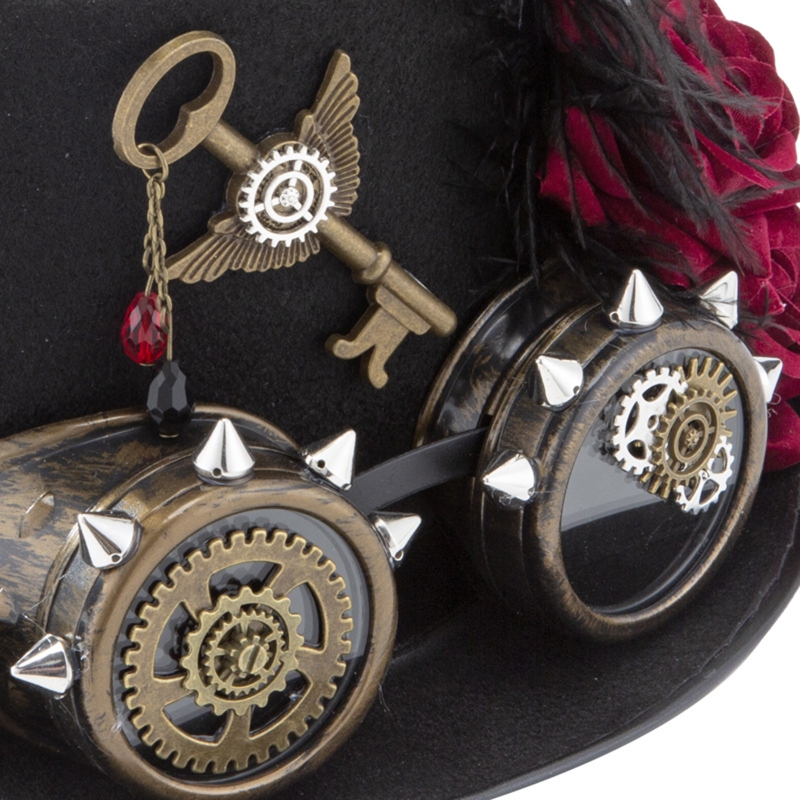 Y166 Chapeau Steampunk Vintage - Fedora Hat Wool avis et prix