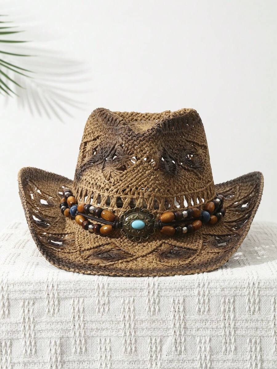 1 pièce Chapeau de cowboy unis - Cowboy Hat Straw avis et prix