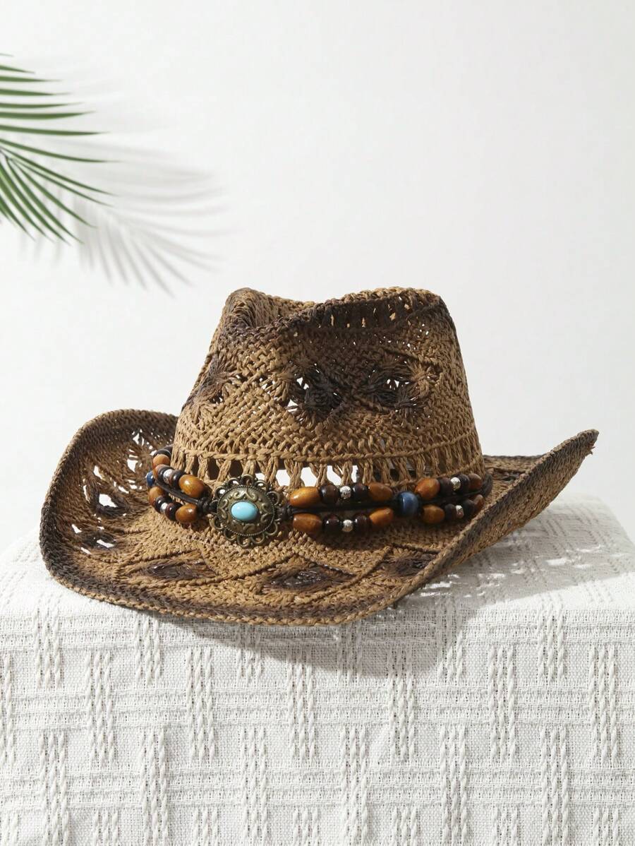 1 pièce Chapeau de cowboy unis - Cowboy Hat Straw avis et prix