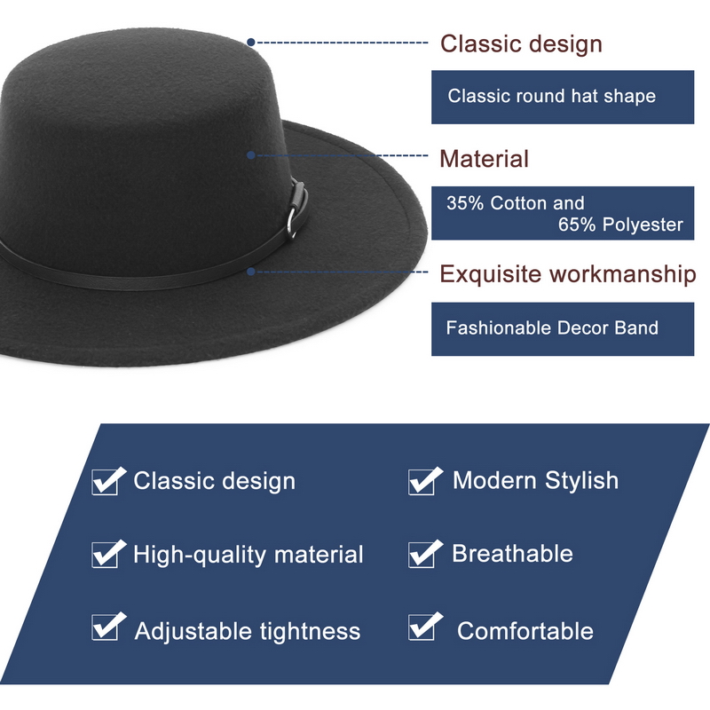 Chapeau Fedora élégant à large - Fedora Hat Wool avis et prix